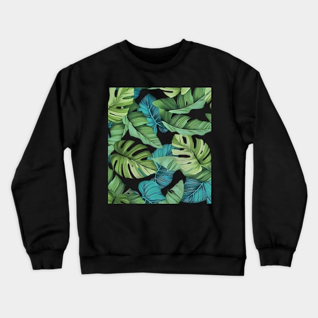 HowTo. Tropical Leaves Crewneck Sweatshirt by Alexander S.